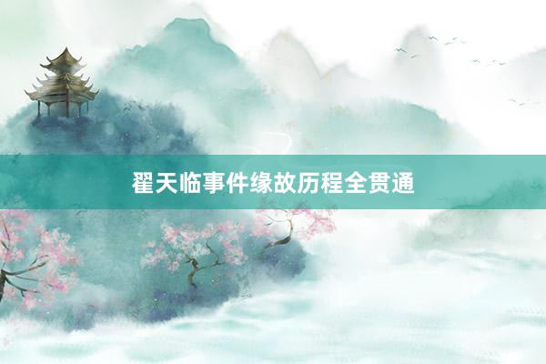 翟天临事件缘故历程全贯通